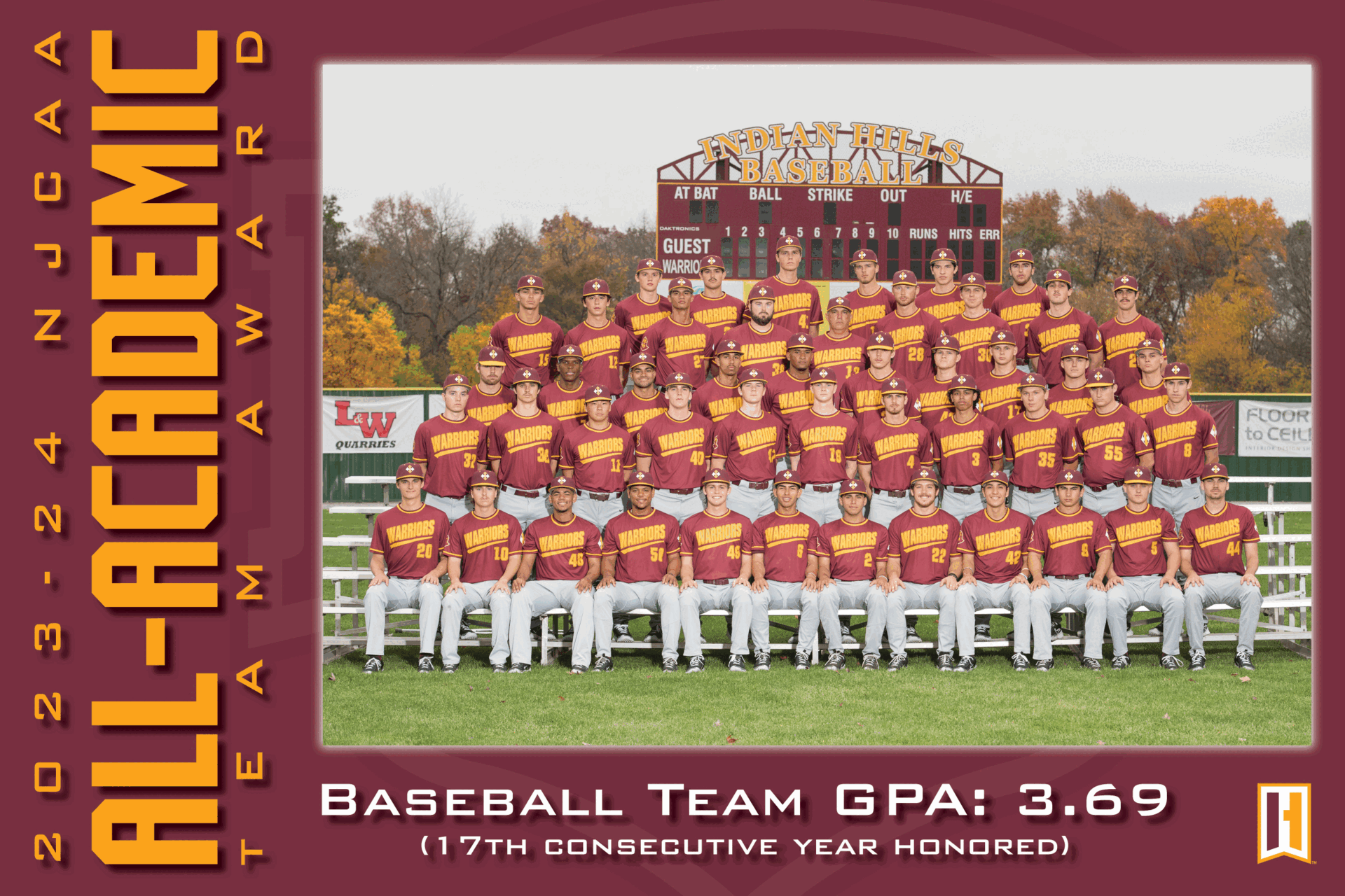 SEVEN TEAMS NAMED NJCAA ACADEMIC TEAM OF THE YEAR
