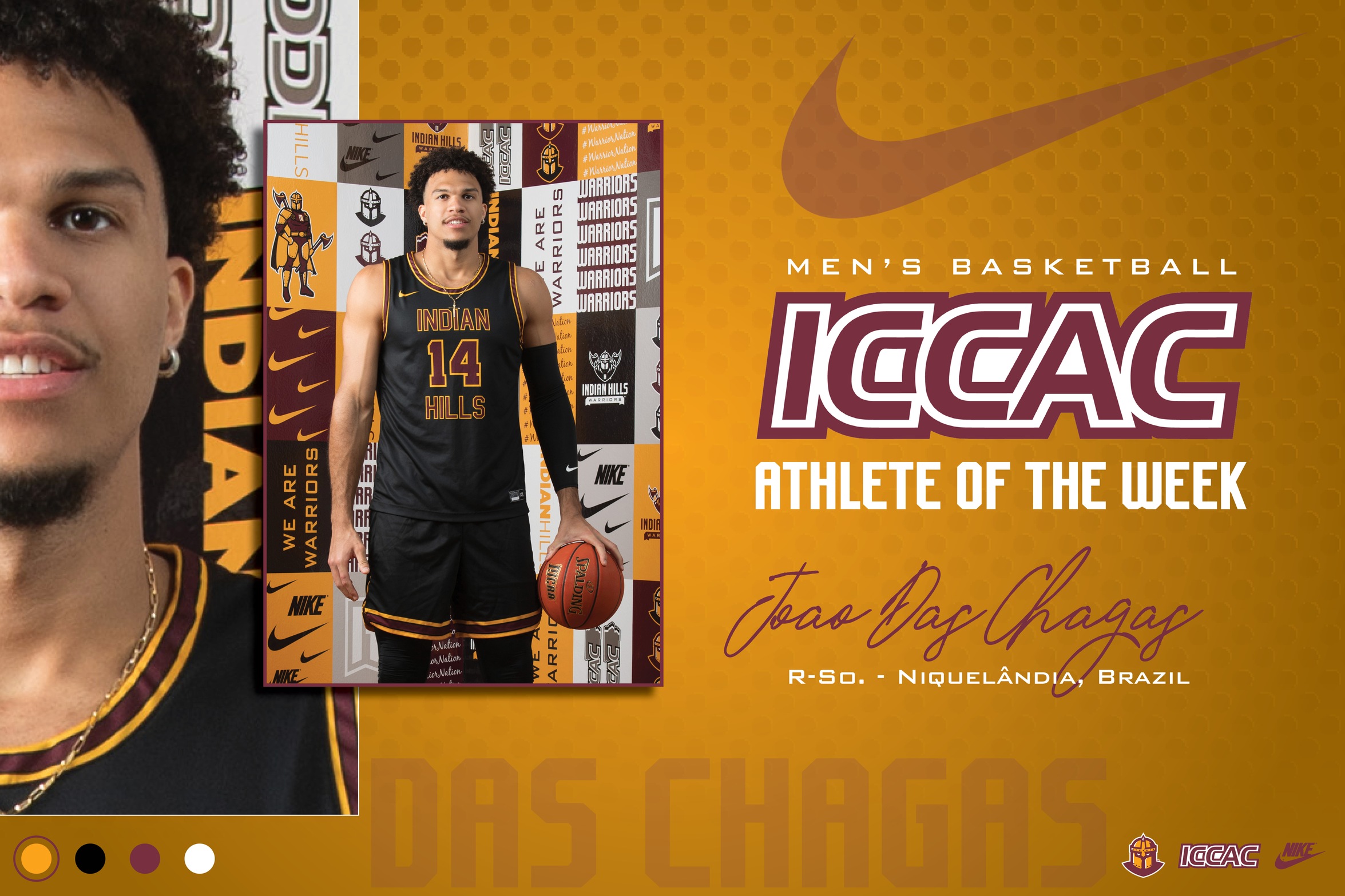DAS CHAGAS NAMED ICCAC ATHLETE OF THE WEEK