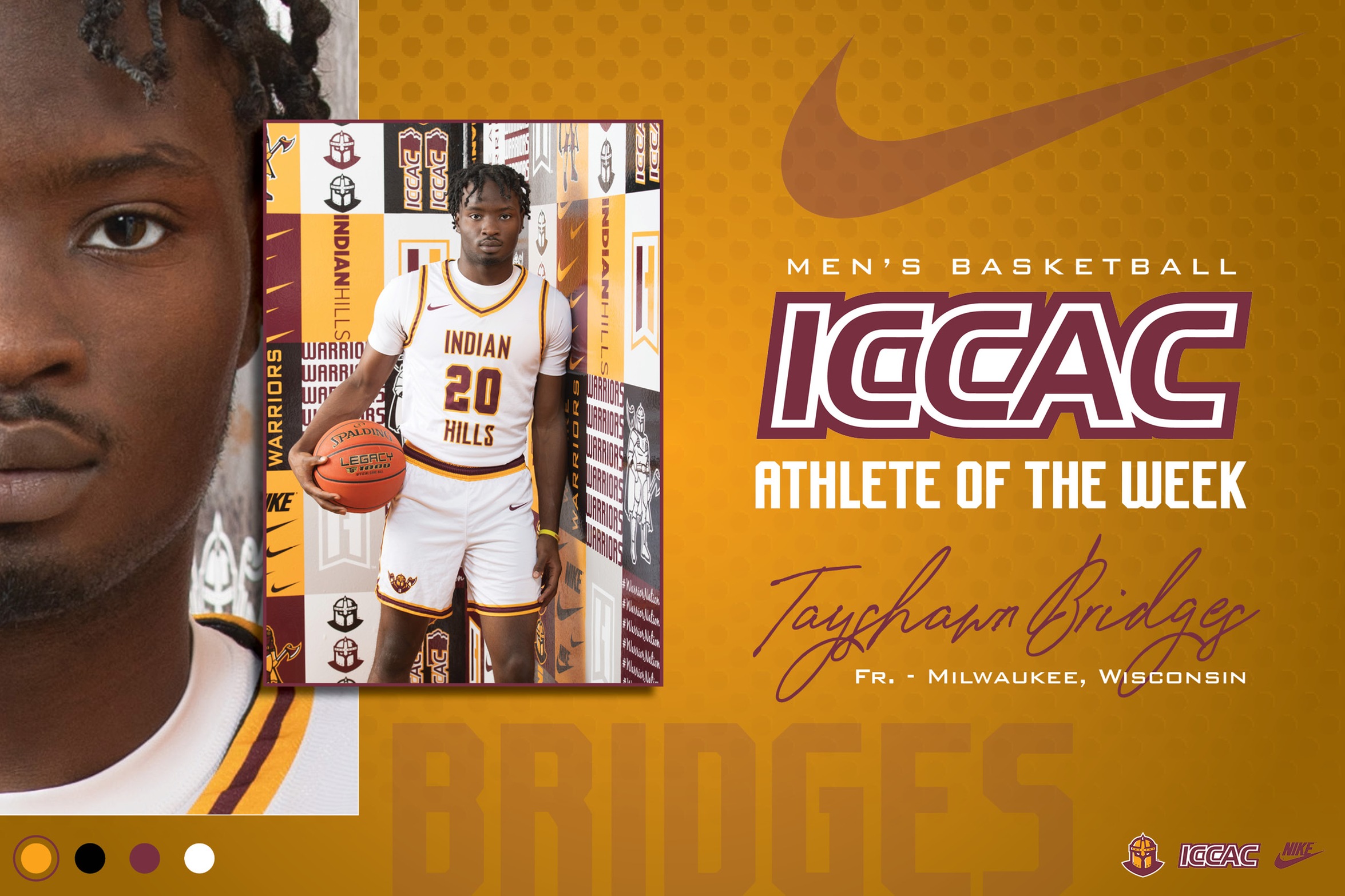 BRIDGES NAMED ICCAC ATHLETE OF THE WEEK