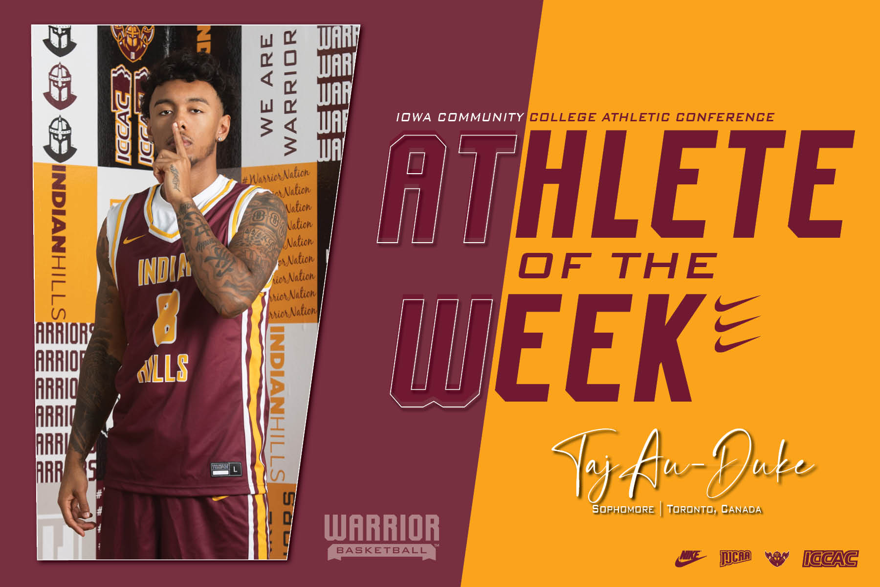 AU-DUKE NAMED ICCAC ATHLETE OF THE WEEK