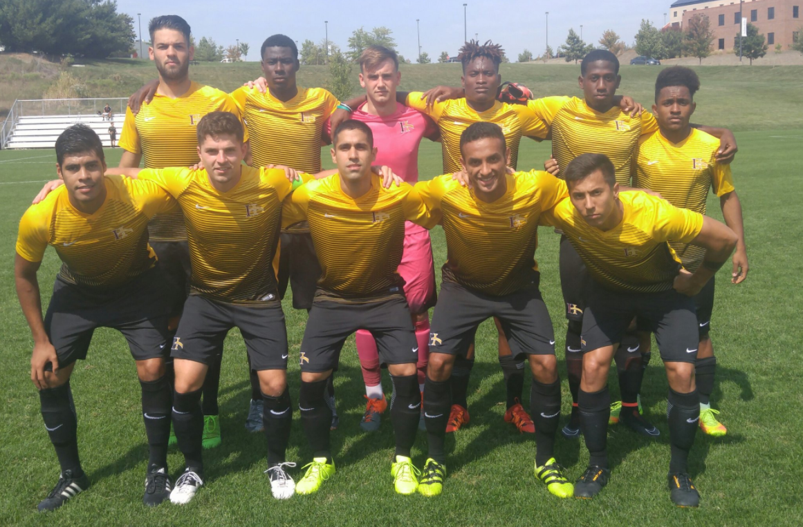 Men's Soccer starting Line up against Hawkeye Community College