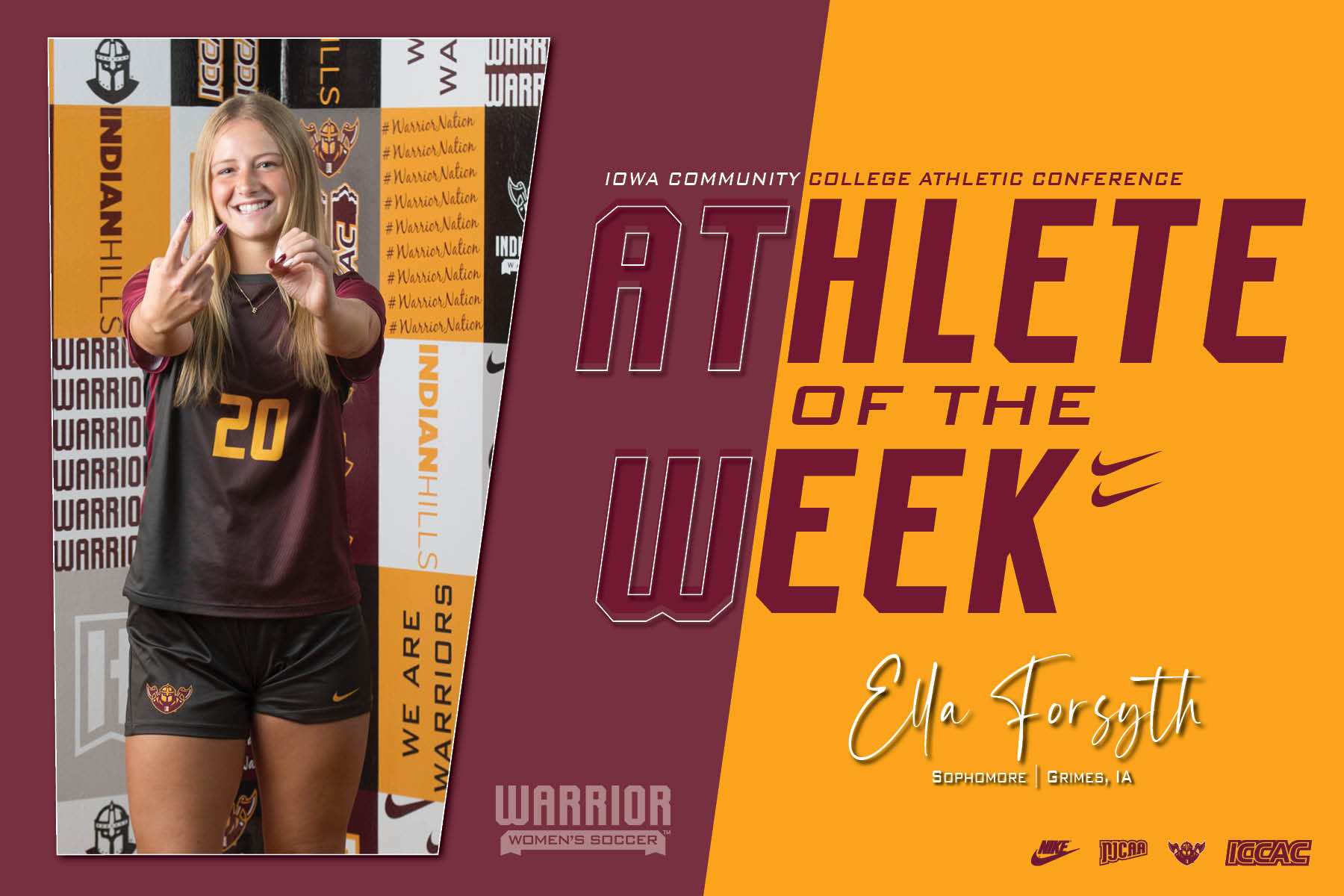 FORSYTH LANDS SECOND STRAIGHT ICCAC HONOR